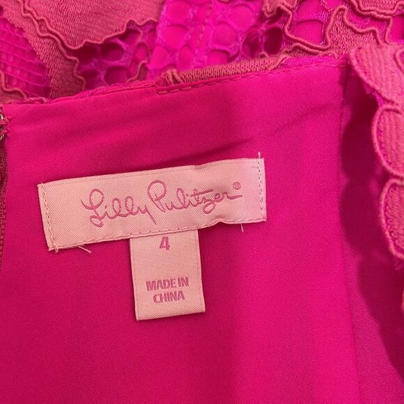 LILLY PULITZER KIRI MAMBO CORDED LACE DRESS IN‎ HOT PINK - Picture 7 of 8